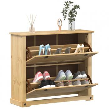 Zapatero Crown de madera maciza de pino 99x32x85 cm