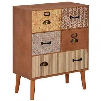 SengentoStyle Dressoir met 5 lades 60x30x78 cm MDF bruin