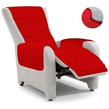Elegant PO-Rec Quilted Recliner Cover, Rojo/Gris Claro, Standard