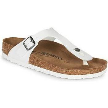 Birkenstock Gizeh Birko-Flor White Flip Flops Sandals for Women