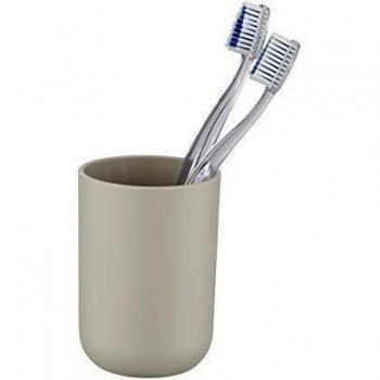 WENKO Vaso de dientes Brasil taupe - a prueba de rotura, Plástico