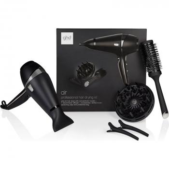 Secador GHD Air® Hair Drying Kit - Secador de pelo profesional, motor potente de 2100W, tecnología iónica que reduce el encrespamiento, diseño ergonómico para un uso cómodo, incluye boquilla concentradora y