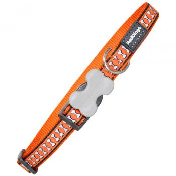 Collar para Perro Red Dingo Hueso Reflectante Naranja (2,5 x 41-63 cm)