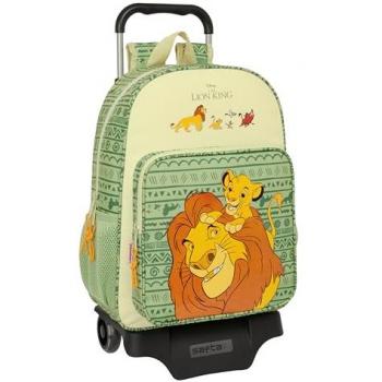 Mochila Escolar con Ruedas Mufasa Verde Beige 33 x 42 x 14 cm - Safta MUFASA, Ideal para Niños de Diferentes Edades, Cómoda y Versátil, Calidad y Resistencia