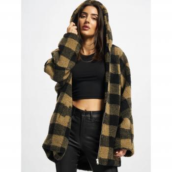 Urban Classics Women's Hooded Oversized Check Sherpa Jacket 3XL