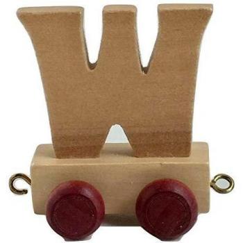 Juego de letras personalizadas de madera para niños, diseño de tren A-Z, todas las letras disponibles W