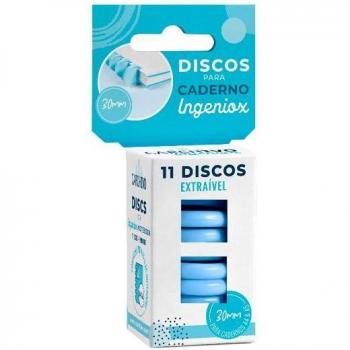 Carchivo Ingeniox Estuche de 11 Discos Azules de PVC para Cuaderno, 30mm