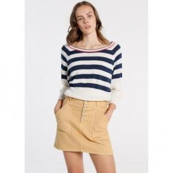 LOIS JEANS - Falda de Mujer con Botones en la Bragueta, Color Marrón