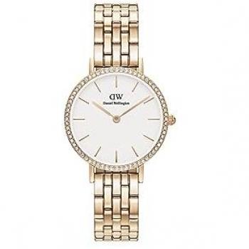Daniel Wellington Petite Lumine 28mm Women's Quartz Watch with Zirconia Bezel in Rose Gold