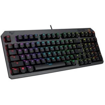 ASUS TUF Gaming K3 Gen II Teclado Mecánico Gaming RGB Switch Opto-Mecánico QWERTY Español Negro, Teclado Compacto de 98 Teclas, interruptores óptico-mecánicos RGB Red,