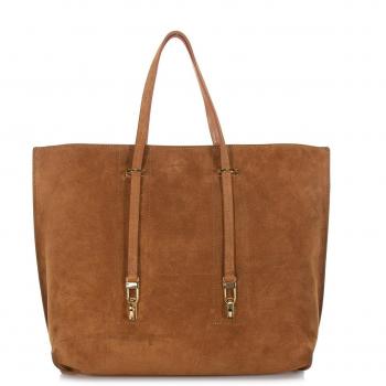 Coccinelle Iggy Suede Bolso shopping marrón