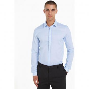 Camisa de hombre Calvin Klein - 100% algodón, corte moderno, manga larga, cuello clásico, disponible en varios colores y tallas
