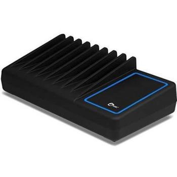 SIIG 90W Smart 10-Port USB Charging Station with Non-Slip Padded Deck and LED Ambient Light for Smartphones, Tablets, and Many Other Compatible USB Powered Devices