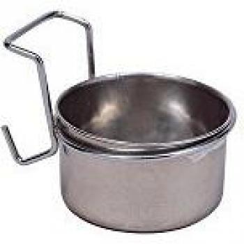 Bol de acero inoxidable con gancho para jaula 7cm 0.14L