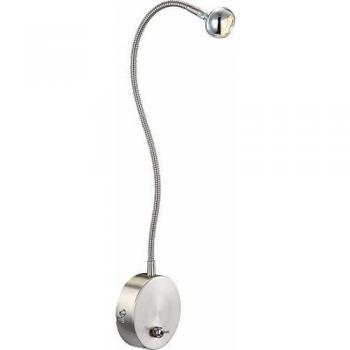 Aplique de pared LED Globo Serpent 3W, níquel mate y cromo satinado, 150 lm