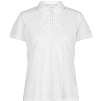 CMP Polo de Manga Corta para Mujer - Piquet Blanco Grisáceo - Talla XXS