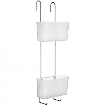 Tatay 4522101 Standard Duo Cesta organizadora de Ducha o bañera con Dos baldas Apta para Todo Tipo de mamparas, Glace, 20 x 13 x 59 cm