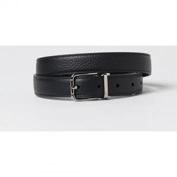 Dolce & Gabbana Men's Black Leather Belt Size 105 with Buckle