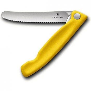 Victorinox Swiss Classic Cuchillo de pelar plegable e inoxidable, de plástico color amarillo