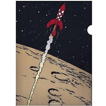 Moulinsart Carpeta dossier A4 Las Aventuras de Tintín el Cohete Lunar despegando