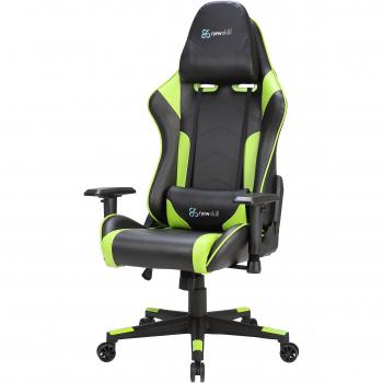 Newskill Kitsune Silla Gaming Profesional, Inclinación y Altura Regulable, Reposabrazos 2D Ajustables, Base en Nylon, Reclinable 180º, Ergonómica, Piston Gas Clase 4, Polipiel, Color Verde