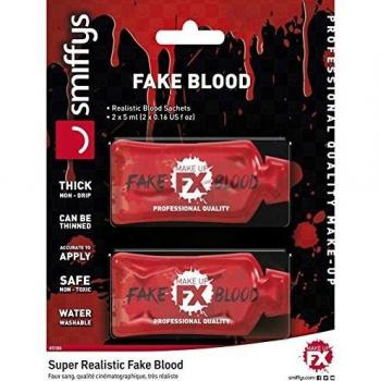 smiffy' S sm45186 Set de 2 bolsas de 5 ml de sangre falsos Super realiste, talla única