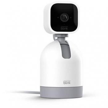 Cámara de vigilancia IP - Amazon Blink Mini Pan-Tilt, Graba HD, Función visión nocturna, 360º, Blanco