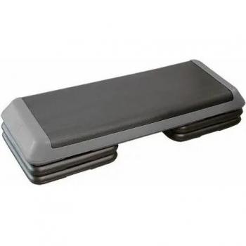 Plataforma Step Profesional Softee 110 x 42 x 15 cm con 4 pies en color gris para musculación