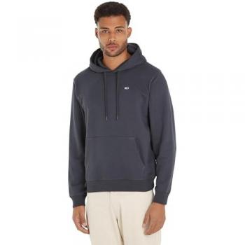 Tommy Jeans Men's Regular Fit Gray Cotton Hoodie with Flag Logo