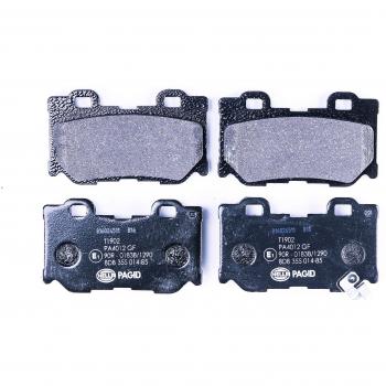 Juego de pastillas de freno HELLA traseras con aviso acústico de desgaste para Infiniti FX, G, Q60 y QX70 - 4 pastillas por set - 8DB 355 014-851