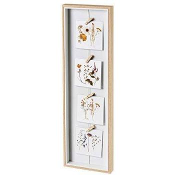 Portafotos múltiple nórdico Blanco y Natural de Madera de 18x3x60 cm - LOLAhome