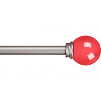 AmazonBasics - Barra de cortinas decorativa de 1,6 cm con remates redondeados, 218 cm, Rosa