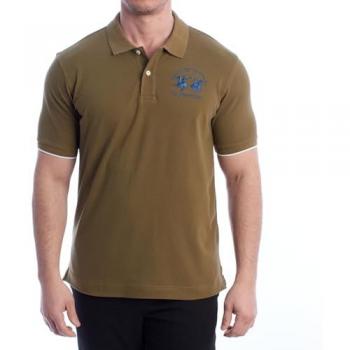La Martina Men's Regular Fit Olive Green Cotton Short Sleeve Polo Shirt 2XL
