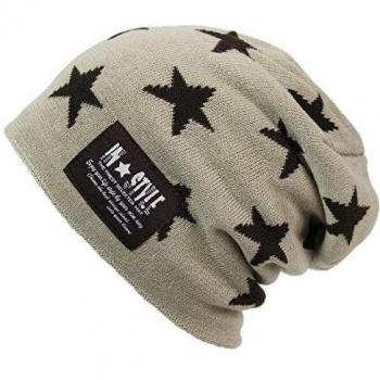 Glamexx24 Punto Slouch Long Winter Cap Patrón Estrella Patrón Unisex Teddy Fleece cálido y Suave