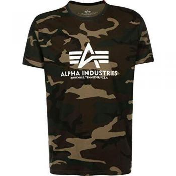 Alpha Industries XL Multicolor Woodland Camouflage T-Shirt for Men