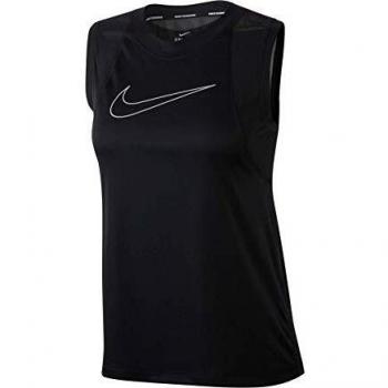 Nike W Nk Dry Miler Tank Gx Camiseta De Tirantes, Mujer, Black/Metallic Silver, L