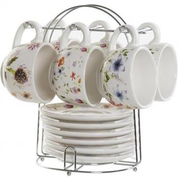 Set de tazas de café DKD Home Decor Metal Dolomita (6 pcs)