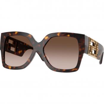 Versace VE4402 108/13 Donna Squadrata Tartaruga Women's Sunglasses, Havana, Brown Gradient, Size: 59 MM