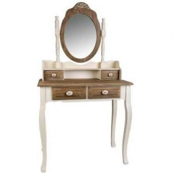 Creaciones meng - Tocador Con Espejo Madera Lac Blanco Ref-12364