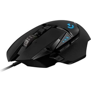 Logitech G502 HERO High Performance Wired Gaming Mouse, HERO 25K Sensor, 25,600 DPI, RGB, Adjustable Weights, 11 Programmable Buttons, On-Board Memory, PC/Mac - Black
