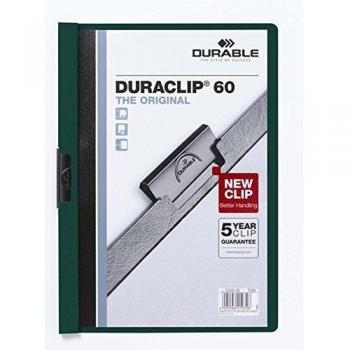 Carpeta dossier con pinza central duraclip Durable 60 hojas Din A4 color verde oscuro