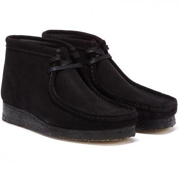 CLARKS ORIGINALS Mens Wallabee Suede Boots, Black, Size: 9, Male