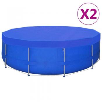 Cubierta de piscina redonda PE 540 cm 90 g/m² (paquete de 2)