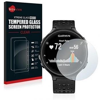 savvies Protector Cristal Templado Compatible con Garmin Forerunner 235 Protector Pantalla Vidrio, Protección 9H, Pelicula Anti-Huellas