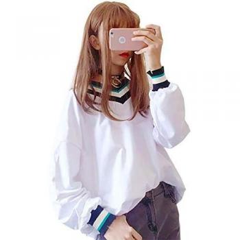 YLDZSUP Camiseta de Manga Larga algodón y Modal para Tipo túnica Mujer Camisetas Manga Larga con Cuello en V Mujer algodón, Estilo Informal, Mujer, Ajuste Holgado