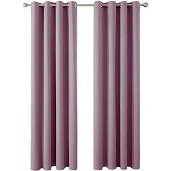 Amazon brand z umi cortinas opacas dormitorio moderno para ventanas con ollaos juego de 2 piezas 132x214cm rosa claro
