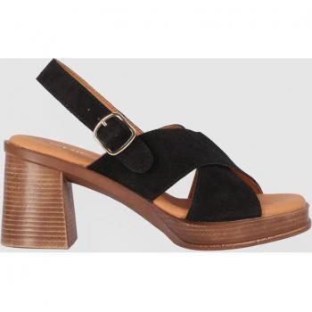 Chika10 Leather NEW GODO 03 Sandalia de Tacón Negro/Black