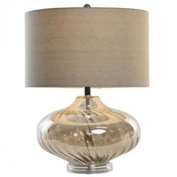 Lámpara de mesa DKD Home Decor Beige Transparente Champán Metal Cristal 60 W 220 V 43 x 43 x 57 cm