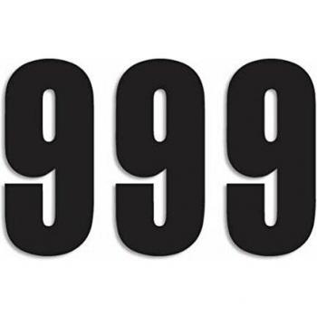 BLACKBIRD RACING - 39013 : Numeros Carrera Negro - Pack De 3 Uds Pvc 5047/20/5