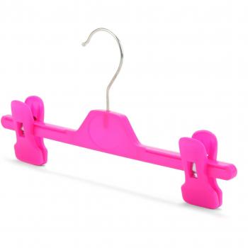 Hangerworld - Perchas Infantiles De Plástico Con Pinzas, Gancho Metálico, 28 cm, Color Rosa, 20 Unidades